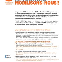 CFDT: Retraites; OUI à une réforme plus juste, NON à l'instauration d'un âge pivot!!!