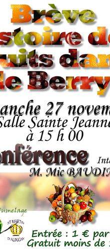 Conférence "Bref historique des fruits dans le Berry"