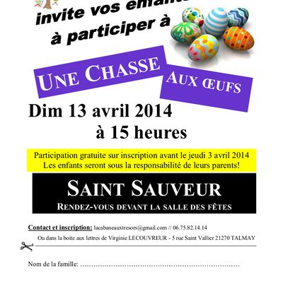 Chasse aux Oeufs - Dim 13 avril 2014