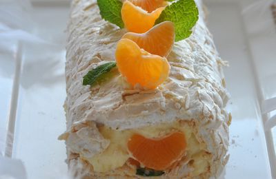 Bûche Meringuée comme une Pavlova Clémentines et Citron Vert