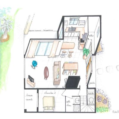 Plan 3D du rez de chaussée 