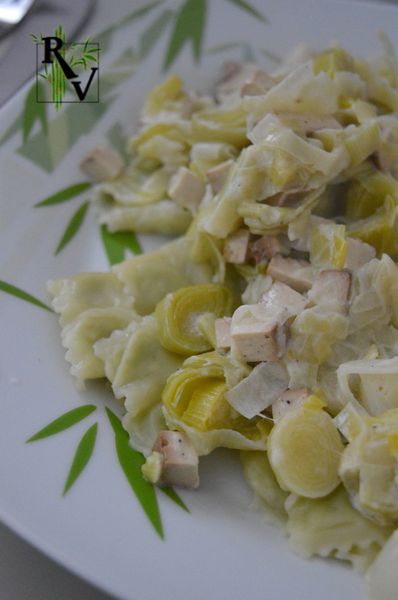 Ravioles aux Poireaux &amp; Tofu Fumé