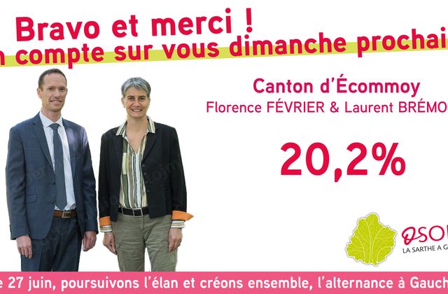 "Osons la Sarthe à gauche" propose le rassemblement de toute la gauche.