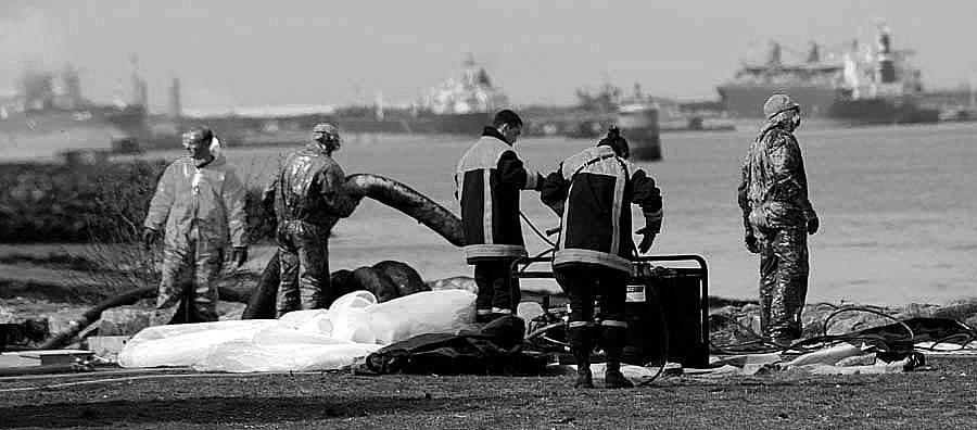 Pollution de l'estuaire de la Loire au fuel lourd par la raffinerie Total de Donges 2008