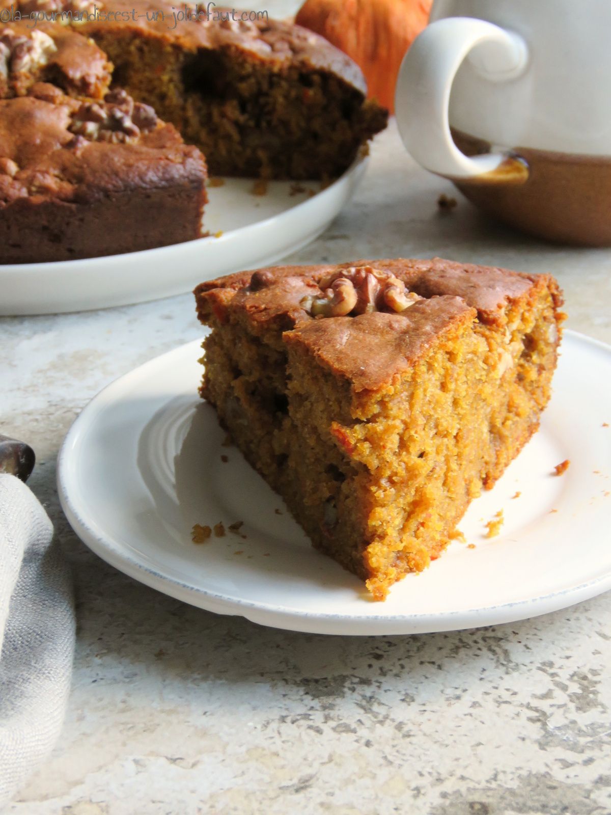 cake, moelleux, potimarron, noix, cannelle, la gourmandise est un joli défaut