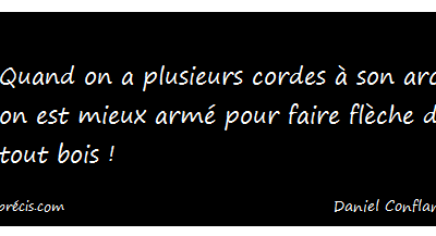 Des arcs et des flèches...Ma citation du jour (Daniel Confland)