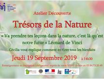 RDV le jeudi 19 septembre à la MSAP d'Arbois - Atelier decouverte Trésors de la Nature