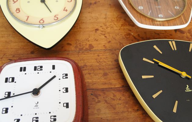 pendule vintage jaz odo galion horloge formica rétro années 60 