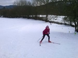 Premier entraînement sur les skis.