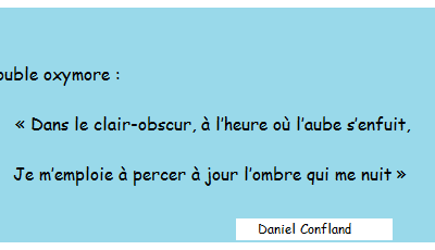 Ma poésie du jour sur un double oxymore