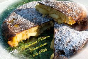 Gâteau aux pommes caramélisées à la poêle