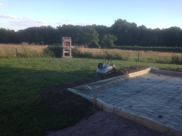 Création d'une terrasse béton - carrelage