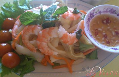 Salade de coeur du palmier aux crevettes et au porc - Gỏi củ hủ dừa tôm thịt