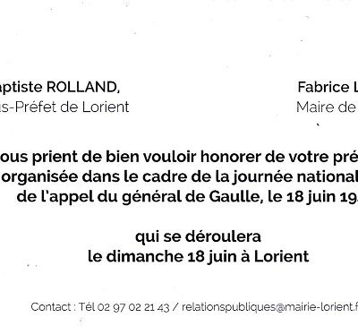 CEREMONIE APPEL DU GENERALE DE GAULE 18 JUIN