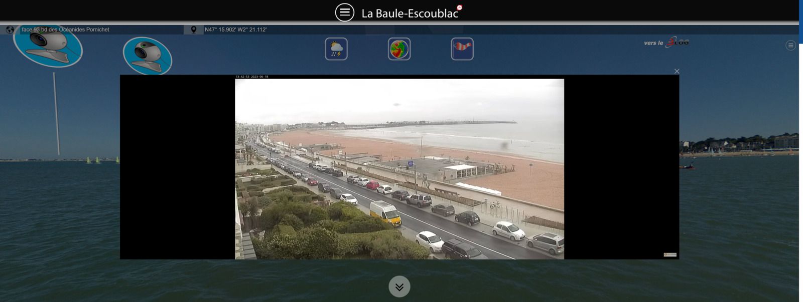 Cliquez pour découvrir la météo sur la plage de Pornichet + le niveau des marées+ le vent et son orientation ...