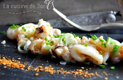 Calamars à l'ail et piment d'Espelette, riz basmati 