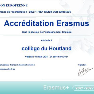 Le collège reçoit l'accréditation Erasmus