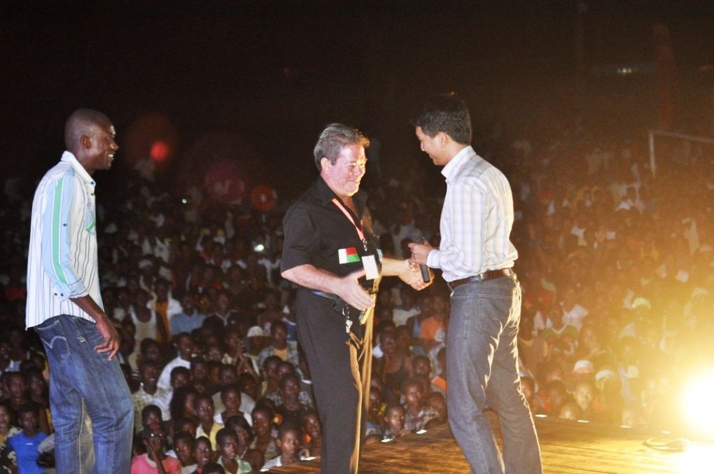 Stade d'Ambodivoanio, Nosy Be. le Président Andry Rajoelina, a assisté au Festival de musique Donia 2013.