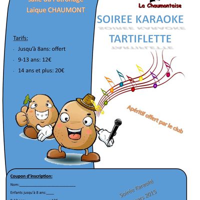 SOIRÉE KARAOKÉ TARTIFLETTE 21 mars 2015