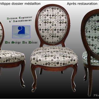 Chaise médaillon Louis Philippe, Du Siège Au Décor,Tapissier d'Ameublement