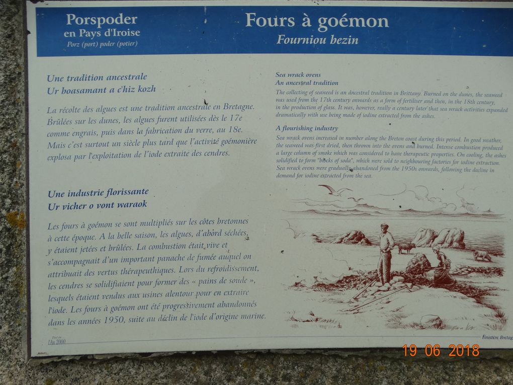 Les environs de Portsall. Les " dernières photos montrent les "fours" à goëmon (Les fours à goémon sont des tranchées creusées dans le sol qui servaient à produire des « pains de soude », obtenus à partir des cendres du goémon récolté).