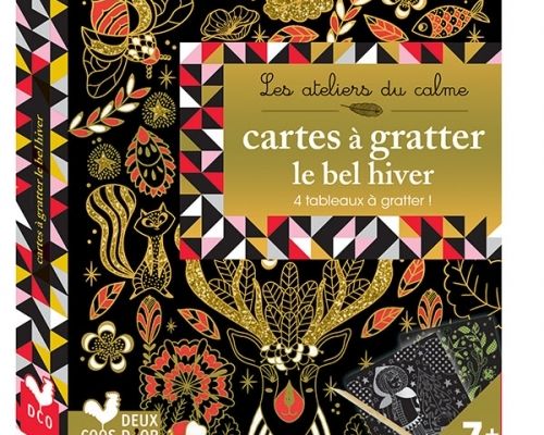 Cartes à gratter - Le bel hiver - Activités manuelles pour enfants - les ateliers du calme avec les Editions Deux Coqs D'Or