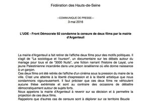 Non à la censure de deux films à Argenteuil