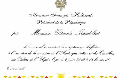 Invitation personnelle du président de la république française, M. François Hollande