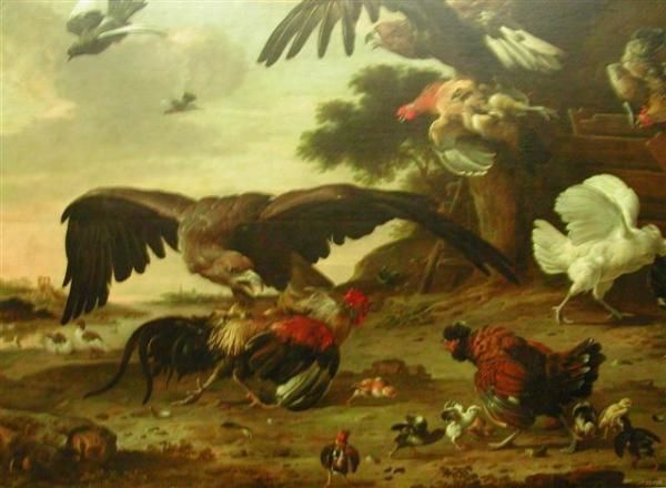 Painting showing birds at the &quot;Mus&eacute;e du Louvre&quot;