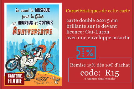 Suggestion de Flavie avec cette carte d'anniversaire musicale