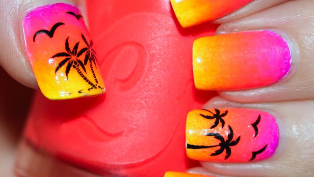 Sunset Nails (Lou It Yourself Bright Ideas Neons Gradient and Kiss Nails Polish Pop Stickers)