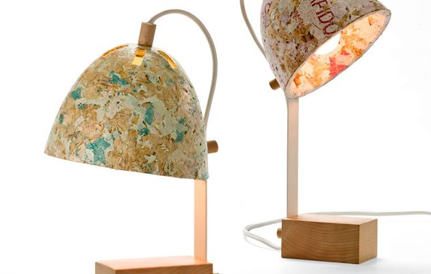 50% sawdust table lamps, Kulla design studio