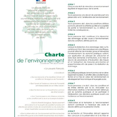 La Charte de l'environnement : un texte méconnu.....