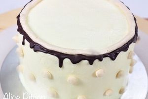 Gâteau au chocolat et ganache chocolat blanc 