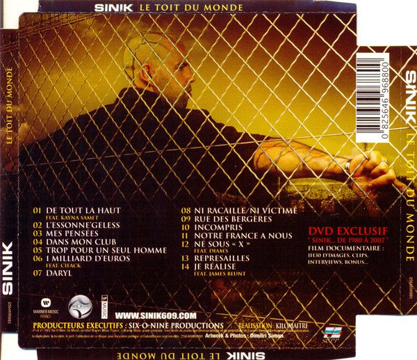 Sinik album Le toit du monde (cover back)