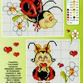 ♥Meus Gráficos De Ponto Cruz♥: Joaninhas nas Flores em Ponto Cruz