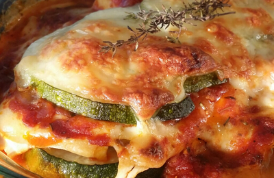 Lasagnes courgettes, mozzarella & cheddar