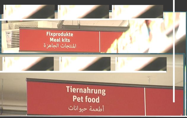 klau|s|ens beachtet die deutsch-englisch-arabische beschriftung der REWE-regalschilder bonn-bad-godesberg – www.klausens.com