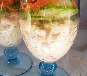 Salade de pâtes au saumon en verrines