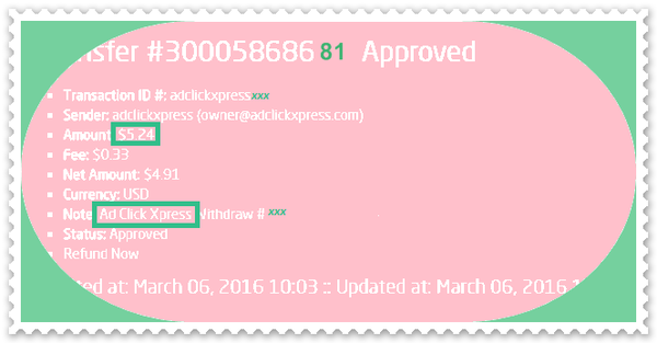 Withdrawal Proof #81 From AdClickXpress