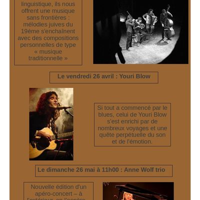 Prochains concerts aux Causeries...