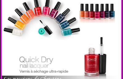 Vernis Quick dry Kiko à 2,50€ au lieu de 4,90€ !!