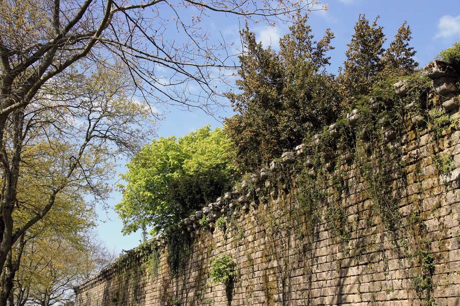 Les remparts de la ville de Guérande au printemps