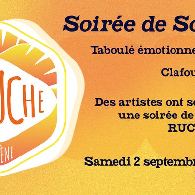 PROGRAMME de la soirée de soutien à LA RUCHE EN SCENE d'Orléans le samedi 2 septembre 