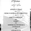 Menu pour mes 20 ans