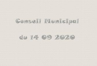 Conseil municipal du lundi 14 septembre 2020