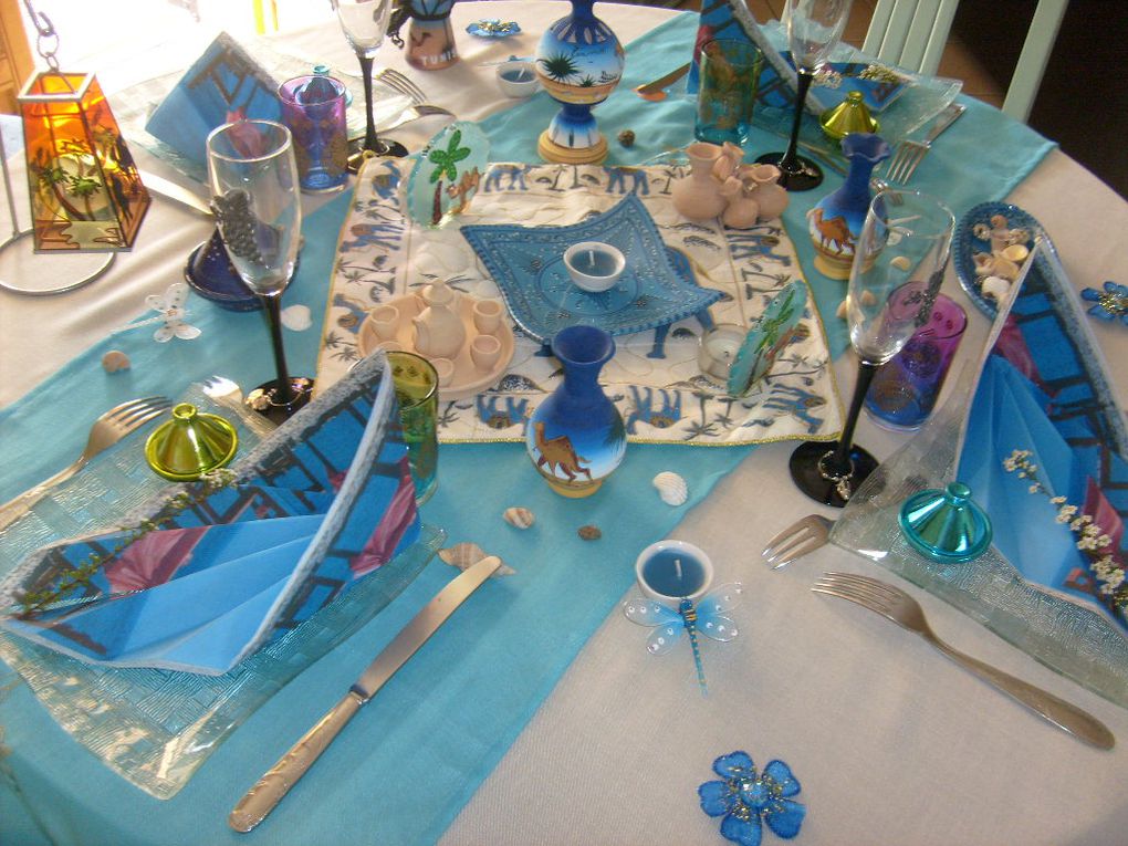 j'ai voulu immortaliser notre séjour en Tunisie par cette table avec des accessoires typiques de là bas et ma touche personnelle.