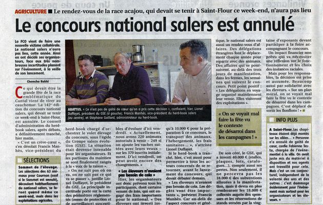 Annulation du concours national Salers