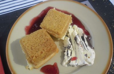 CHEESECAKE AU CHOCOLAT BLANC ET COULIS DE FRAISES