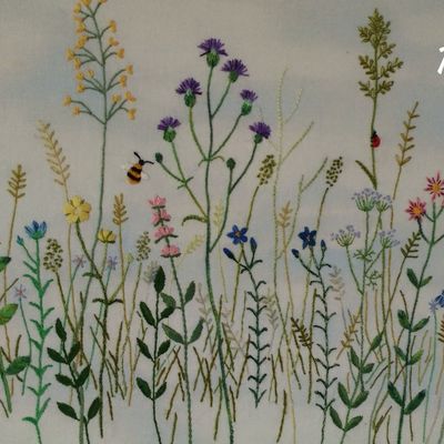 Patricia s'est remise à la broderie pour un magnifique tableau champêtre !